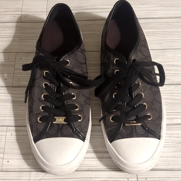 NWOT Coach Black and White “Empire” Monogram Sneakers Size 8.5 - Picture 1 of 10